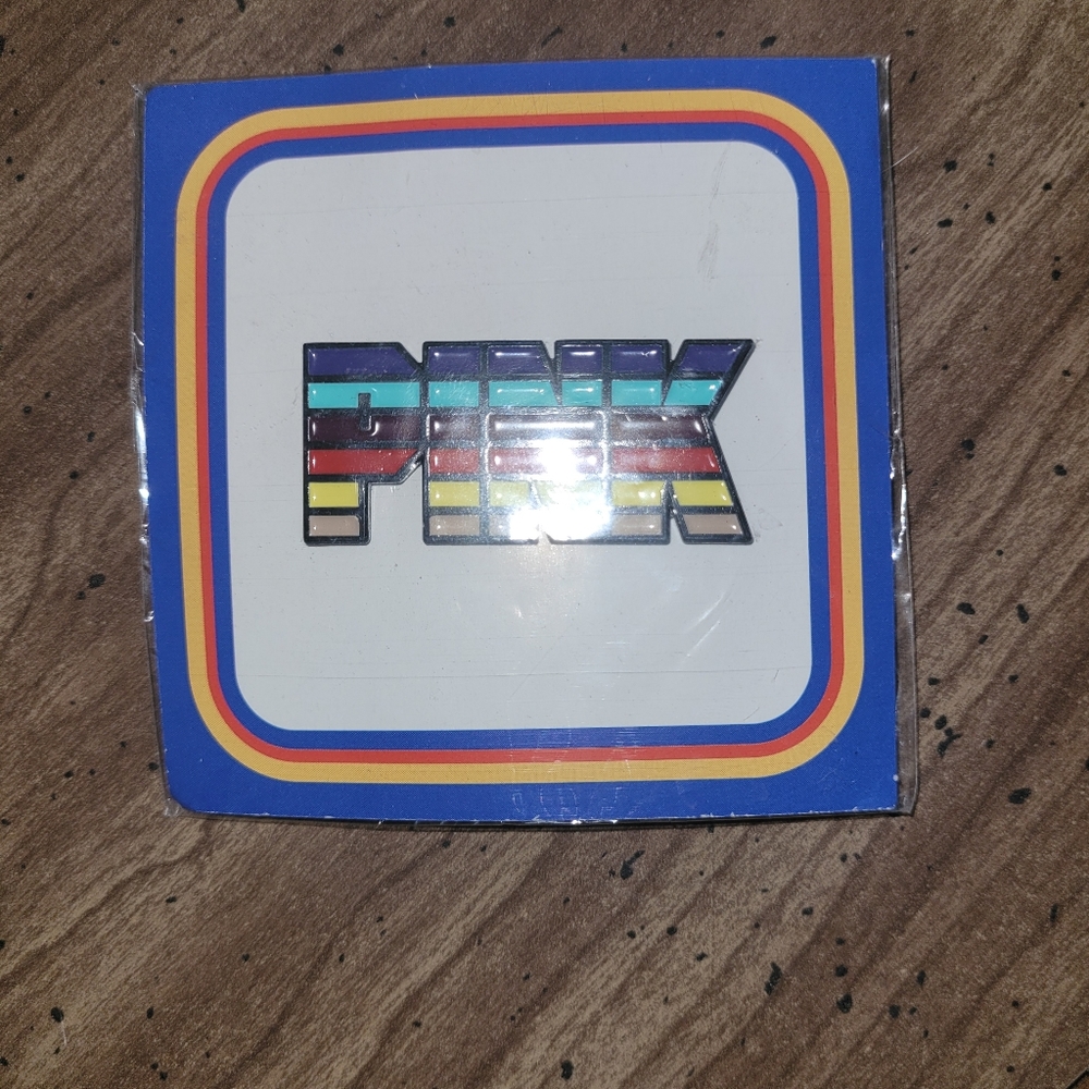 Victoria's Secret PINK Promo Rainbow Enamel Pin "Good Vibes"